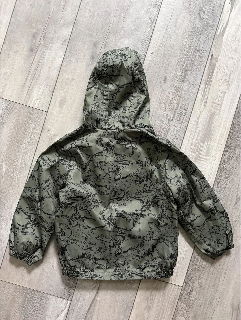 Carter's Olive Green Dinosaur Full Zip Hooded Windbreaker size 4T